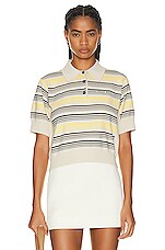 Miu Miu Striped Oversized Button Up Top in Avorio | FWRD