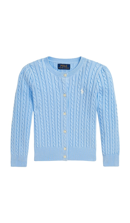 Polo Ralph Lauren Cable Knit Cardigan in Office Blue | REVOLVE