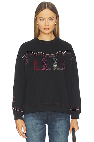 Yuhan Wang Lace Bow Sweatshirt in Black | REVOLVE