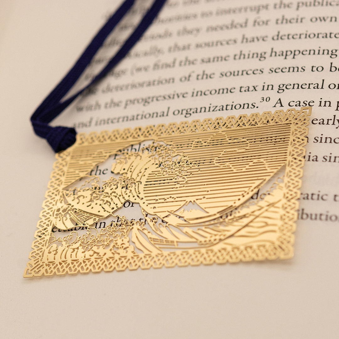 金のしおり「神奈川沖波裏」 – iware - 磐余（いわれ）メタルクラフト