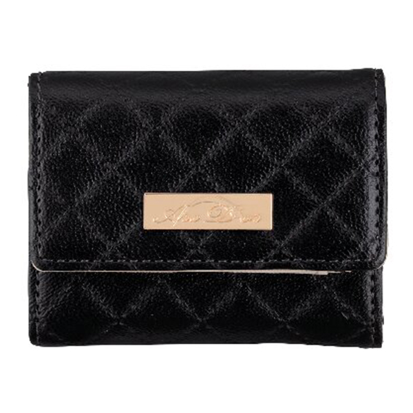 アークドール キルティングコンパクト三つ折り財布(ブラック