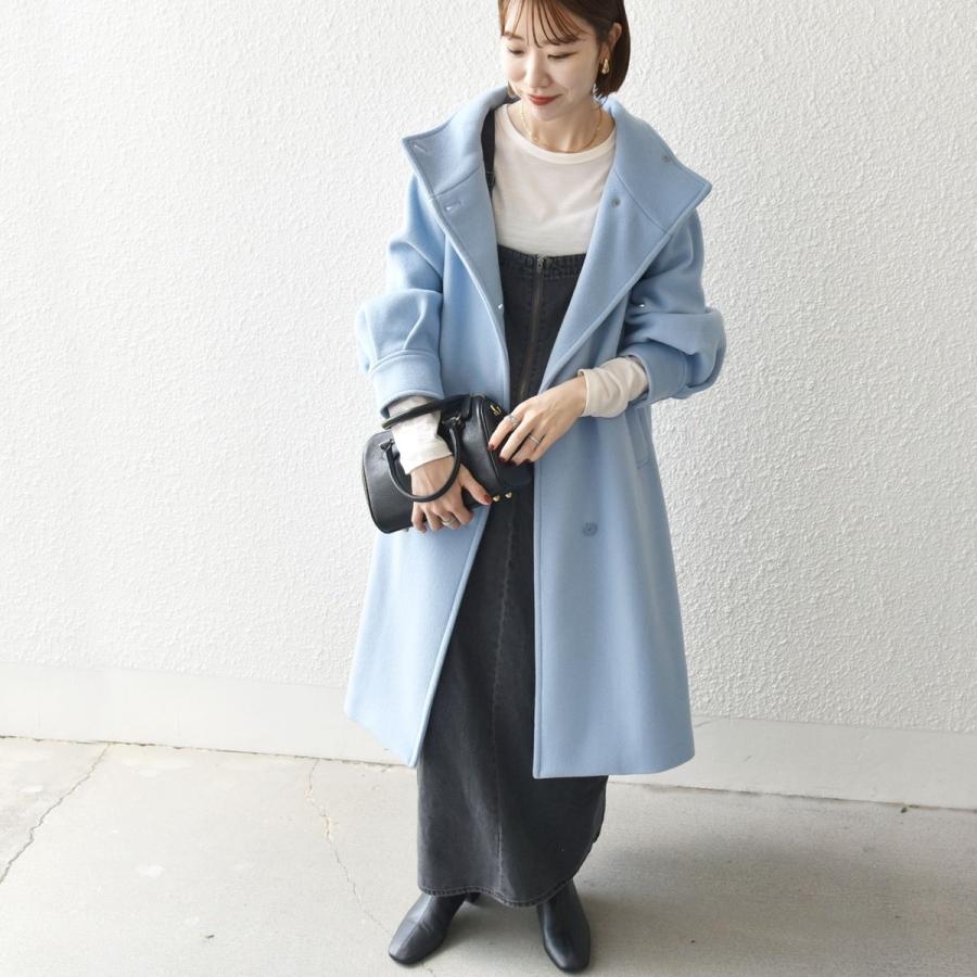 SHIPS any any: ノンミュールジングウール スタンドネック ロング