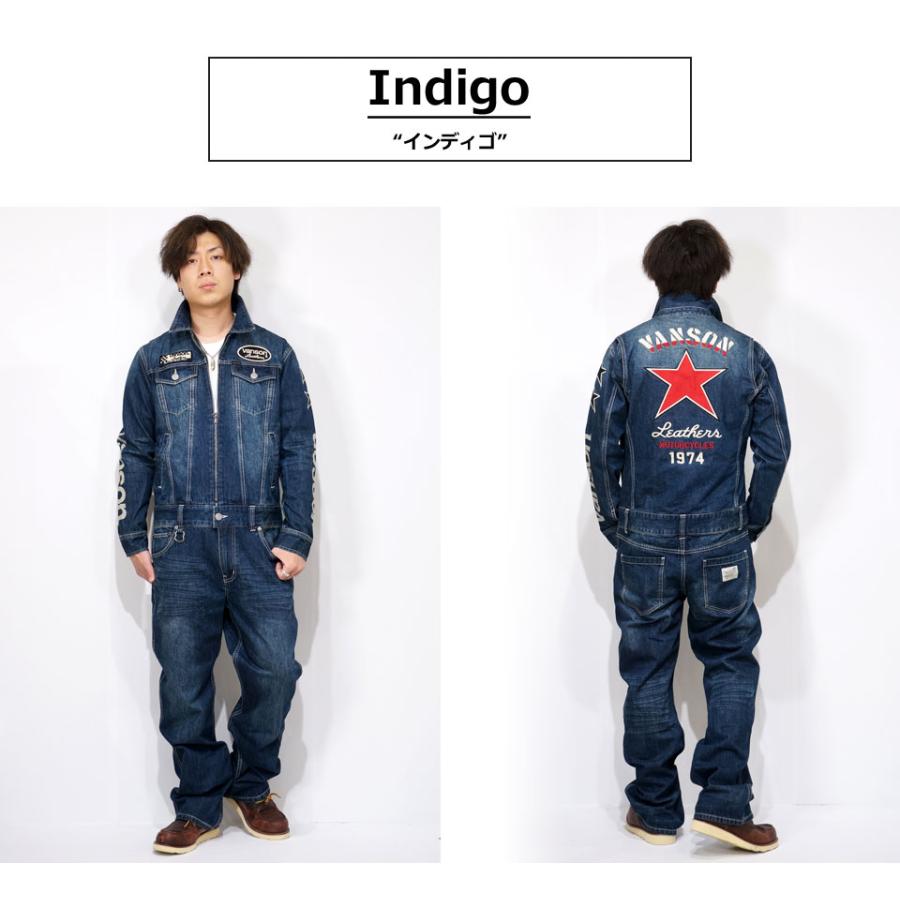 VANSON（バンソン） ワンスター 刺繍 つなぎ オールインワン ワーク