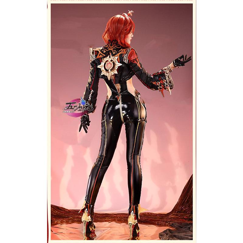 三分妄想 原神 コスプレ マーヴィカ 炎神 衣装 ※ウィッグ 靴 武器 追加