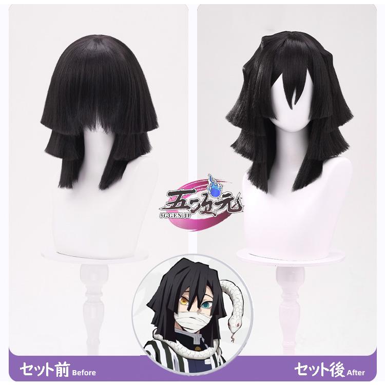 三分妄想 鬼滅の刃 コスプレ 伊黒小芭内 ウィッグ : 五次元 - 通販