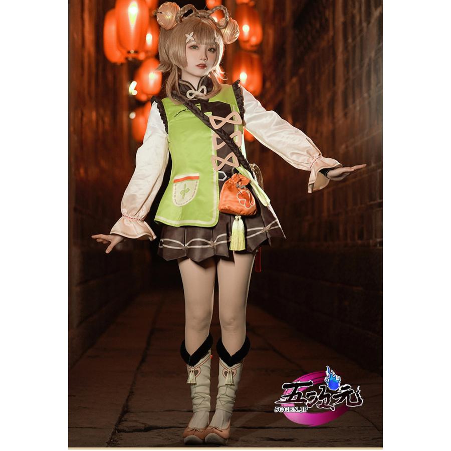 火花 原神 コスプレ 瑶瑶 ヨォーヨ 衣装 ※ウィッグ 靴 追加可 : 五次元