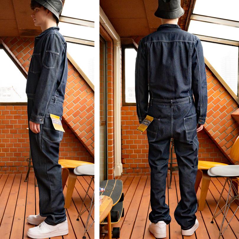 8 つなぎ メンズ オールインワン デニム ツナギ オーバーオール