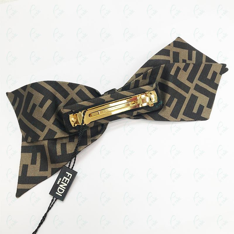FENDI（フェンディ） ブラウンツイル ヘアクリップ バレッタ リボン