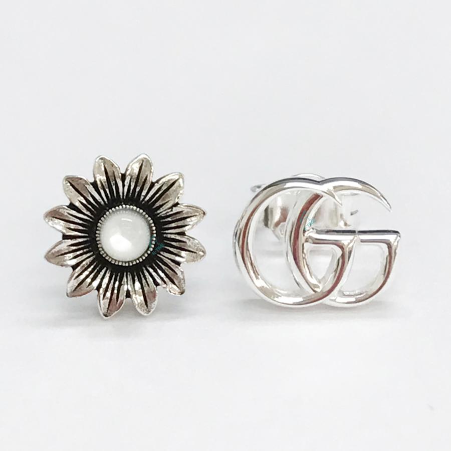 GUCCI（グッチ） ダブルG フラワー スタッズ ピアス アシンメトリー 両