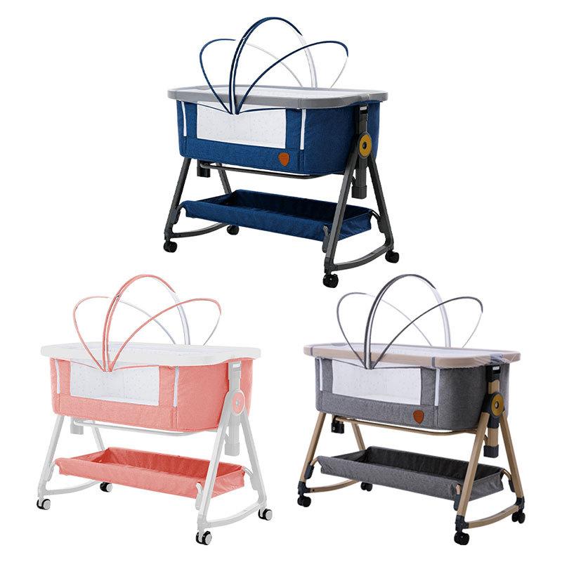 HZDMJ ベビーベッド 赤ちゃん 折りたたみ 添い寝ベッド 揺りかご 高さ