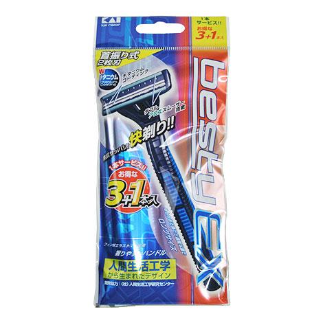 besty EX 貝印(Kaijirusi) ベスティーEX(首振り式) カミソリ 3+1本入