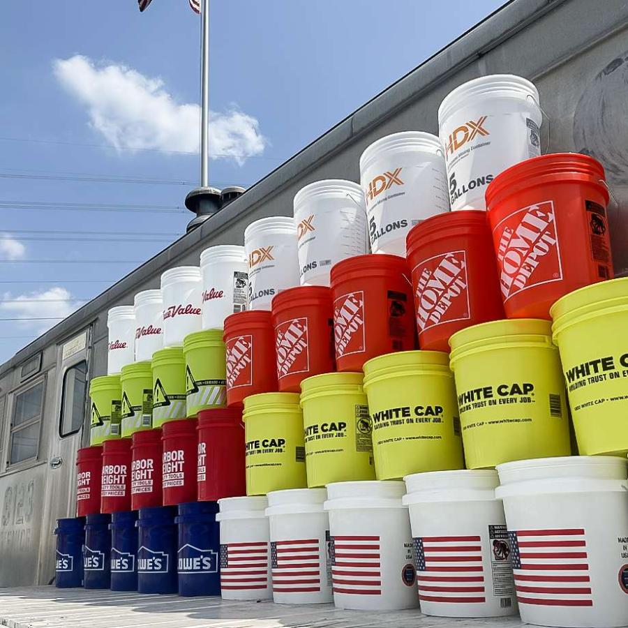 洗車バケツ 5ガロン(18.9L) ホームデポ オレンジ フタ付きセット