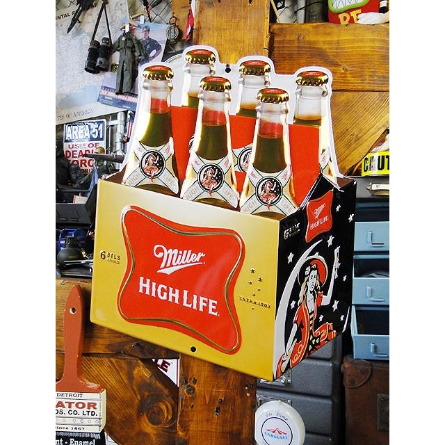 米国ミラービール Miller beerエナメル七宝＊鏡面フラットトップ 米国