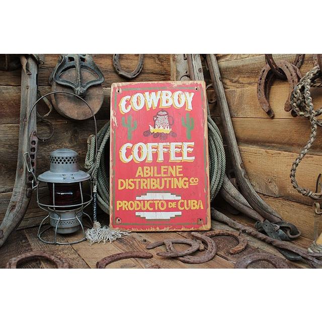 カウボーイコーヒーカクタス 木製看板 アメリカ雑貨 アメリカン雑貨