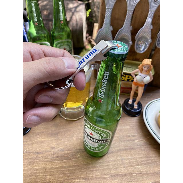 コロナビール ボトルオープナーキーホルダー （栓抜き+プルタブ