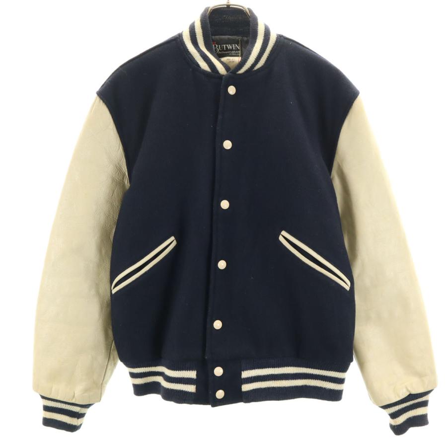 BUTWIN バドウィン 70s ヴィンテージ スタジャン 40 ネイビー系 袖