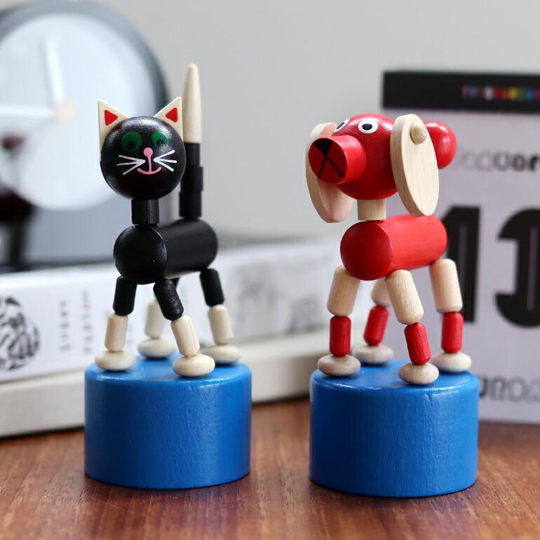 おもちゃ 猫 犬 ハンドメイド チェコ プッシュトイ オブジェ DETOA