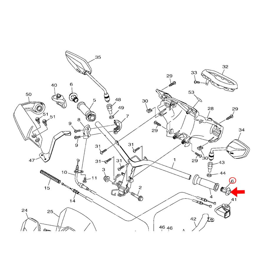 YAMAHA 純正 RAY-ZR125Fi/HYBRID ストリートラリー専用グリップエンド