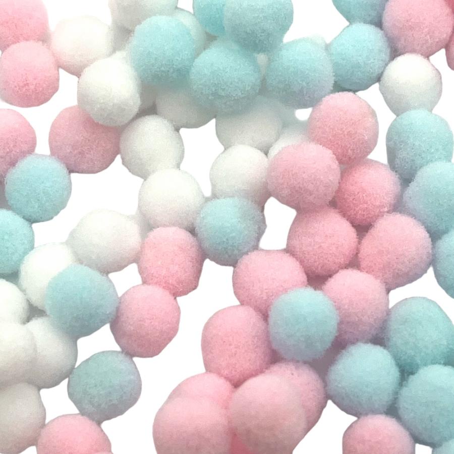 ポンポンボール ふわふわ ぼん天 3色各50個 パステル 8mm ボール