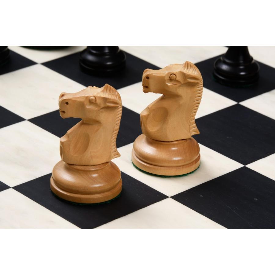 チェス駒 1972 フィッシャーvsスパスキー 97mm エボナイズ インド直送
