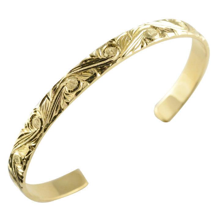 ハワイアンジュエリー バングル 18金 ハワイアン ブレスレット k18 18k