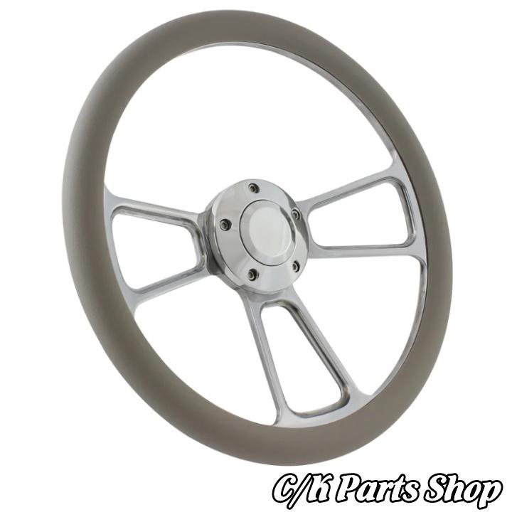 ビレットステアリングホイール 14インチ Φ35cm マッスル ハーフラップ