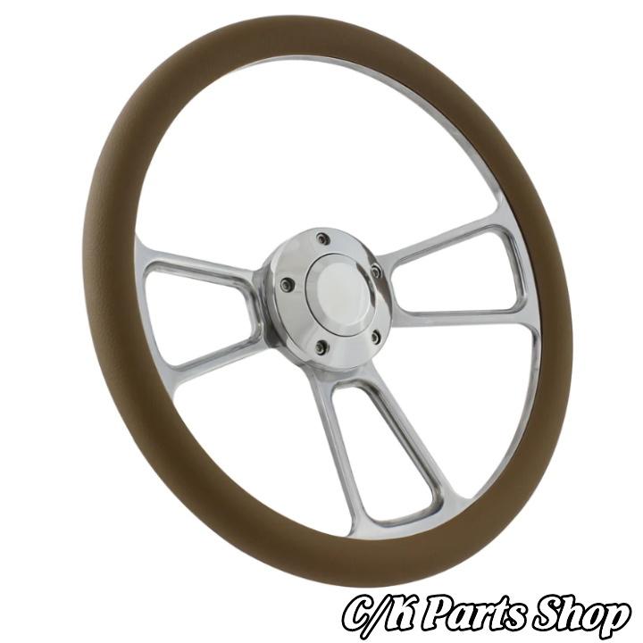 ビレットステアリングホイール 14インチ Φ35cm マッスル ハーフラップ