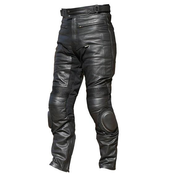 Clooney パンチングレザーパンツ MP03 本革 牛革 メンズ バイク用