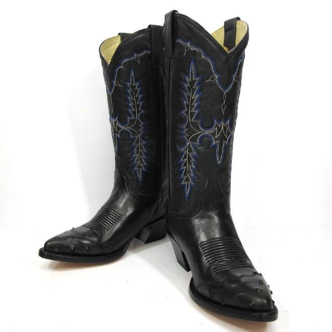 並行輸入品】ハカ ウエスタンブーツ カウボーイ ブラック 黒 グレース