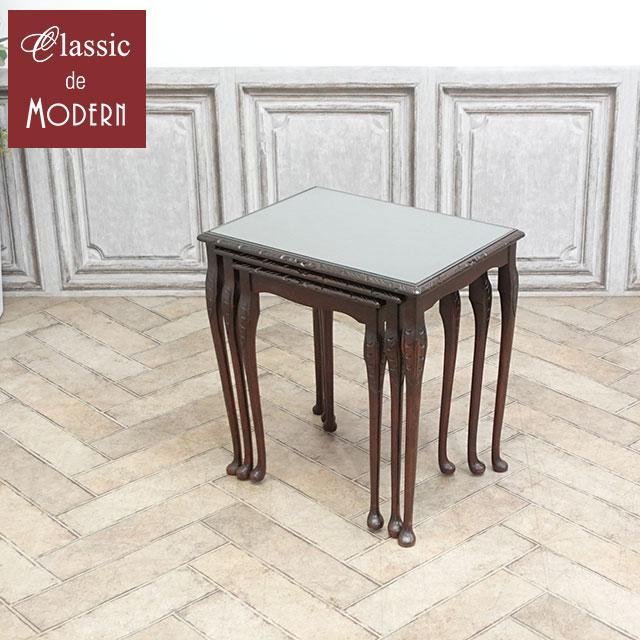 イギリス アンティーク 家具 ネストテーブル サイドテーブル ビーチ材