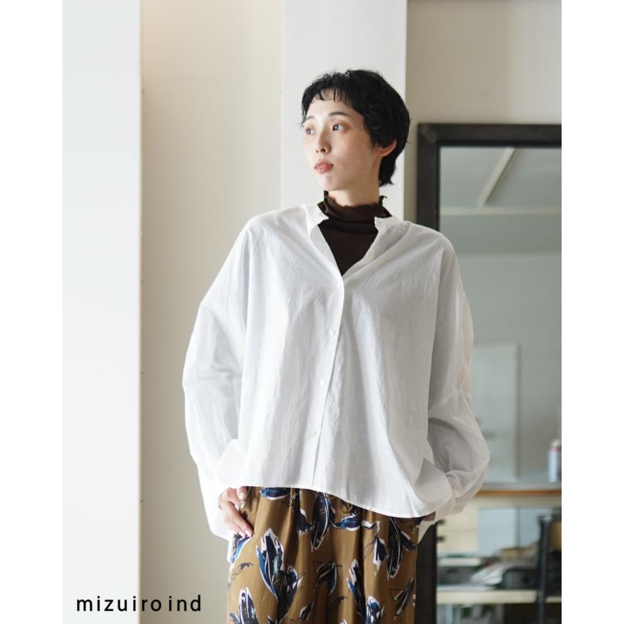 mizuiroind（ミズイロインド） ブラウス バックギャザー ワイドシャツ