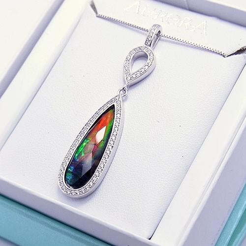 アンモライト シルバー ペンダント トップ 宝石 ジュエリー ティア