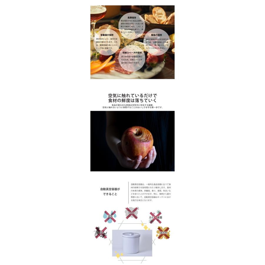 全自動真空保存容器【AUTO FRESH KEEPER】食材ストッカー 大容量 軽量