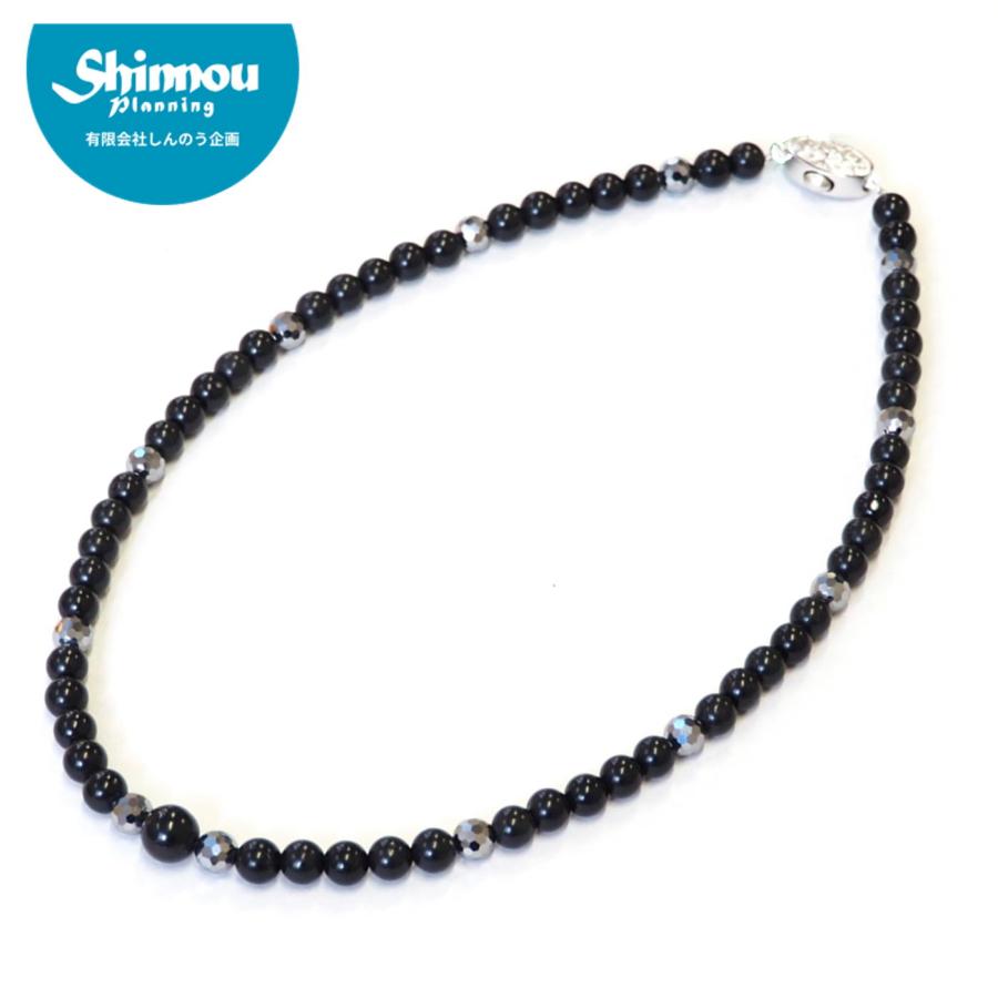 テラヘルツ＆ブラックシリカ ネックレス MTB117（43cm・6mm）TB