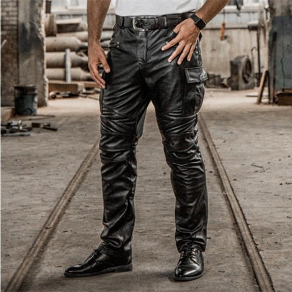 バイクレザーパンツ 本革バイクズボン 牛革ライダーウエア 男ズボン