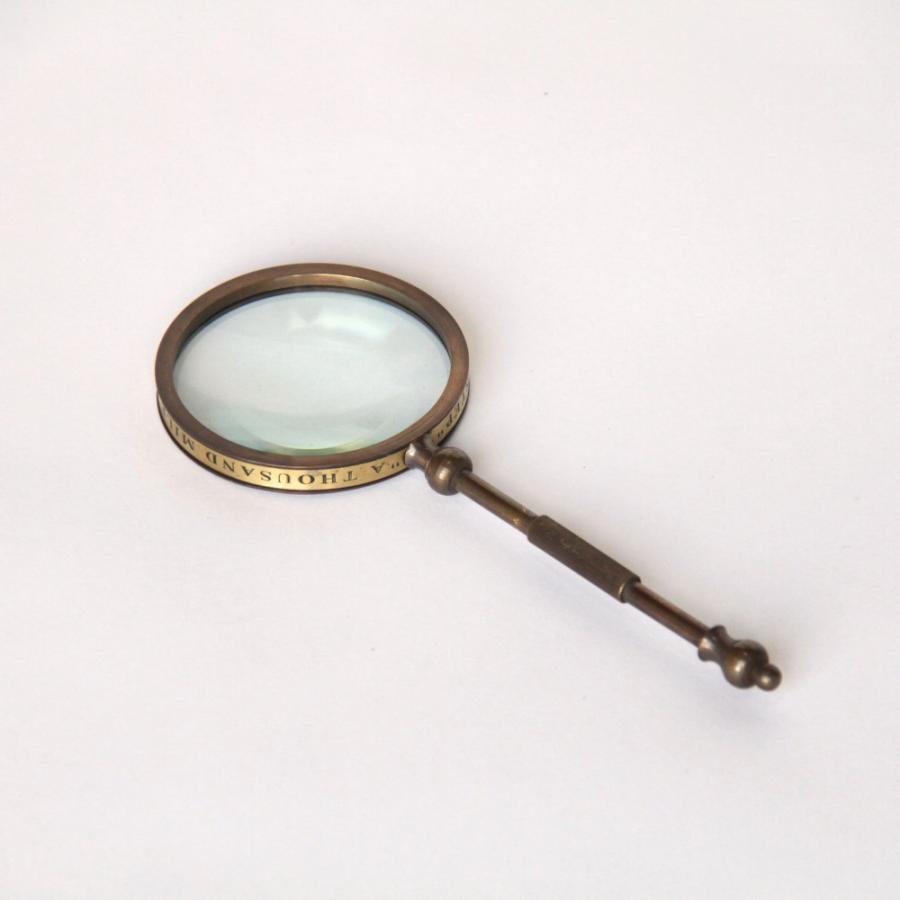 拡大鏡 おしゃれ 真鍮製 ルーペ アンティーク調 虫眼鏡 雑貨