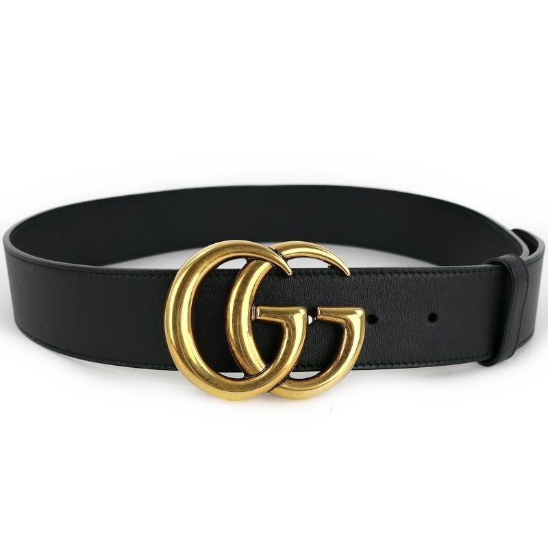 GUCCI（グッチ） ベルト メンズ レザー 400593 ブラック GGマーモント