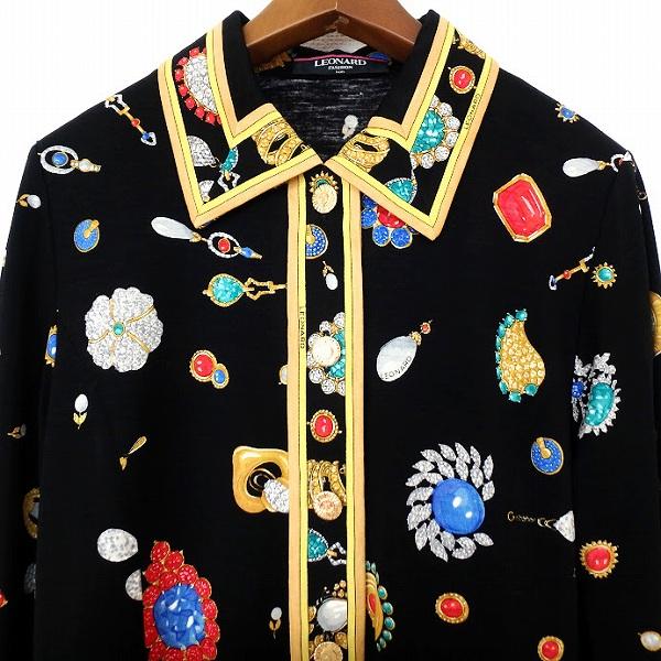LEONARD（レオナール） #anc シャツ・ブラウス M 黒 マルチ 金ボタン