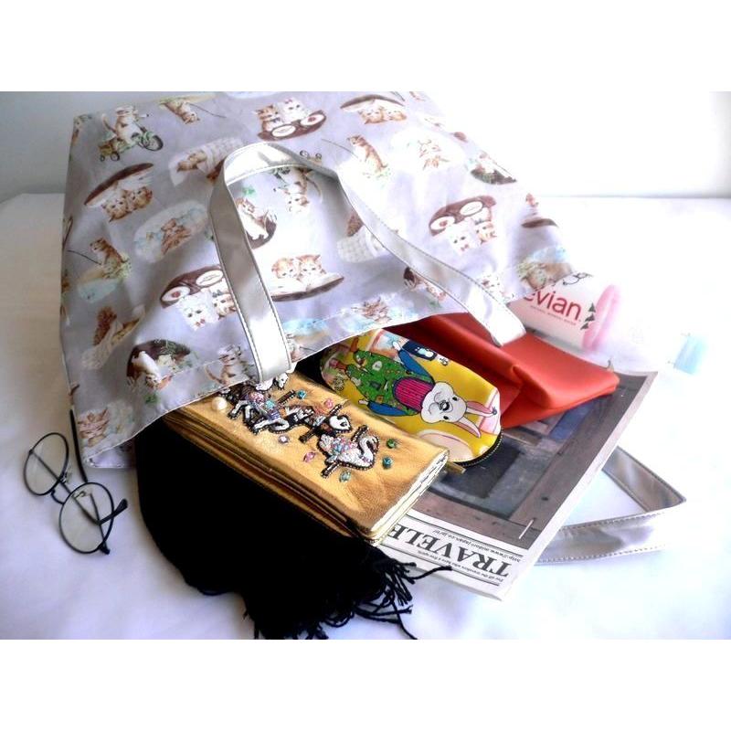 yukiemon ユキエモン バッグ リバーシブル 大き目 トートバッグ エコ