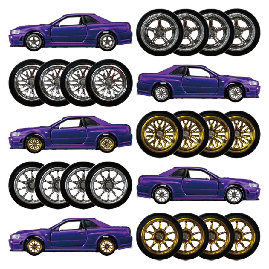1/64 改造用 ホイール タイヤ 1台分セット トミカ Tomica ホット