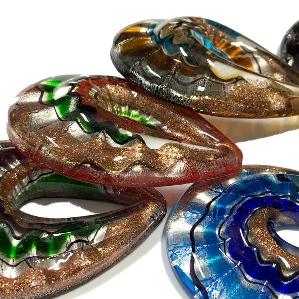 ベネチアンガラス風 ペンダントトップ ドロップ型 しずく vene-72