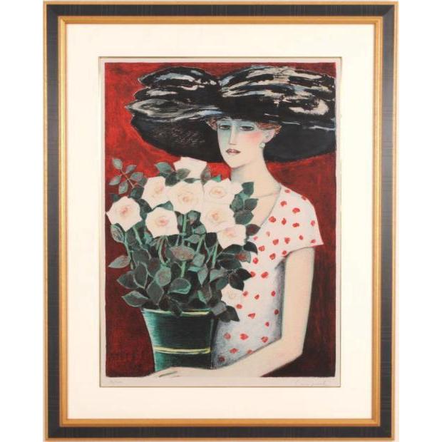 ジャン・ピエール・カシニョール 白いバラ 人物画 絵画 女性