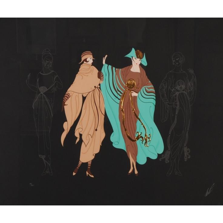 アールデコ 絵画 シルクスクリーン 版画 ロマンデ・エルテ 「On the