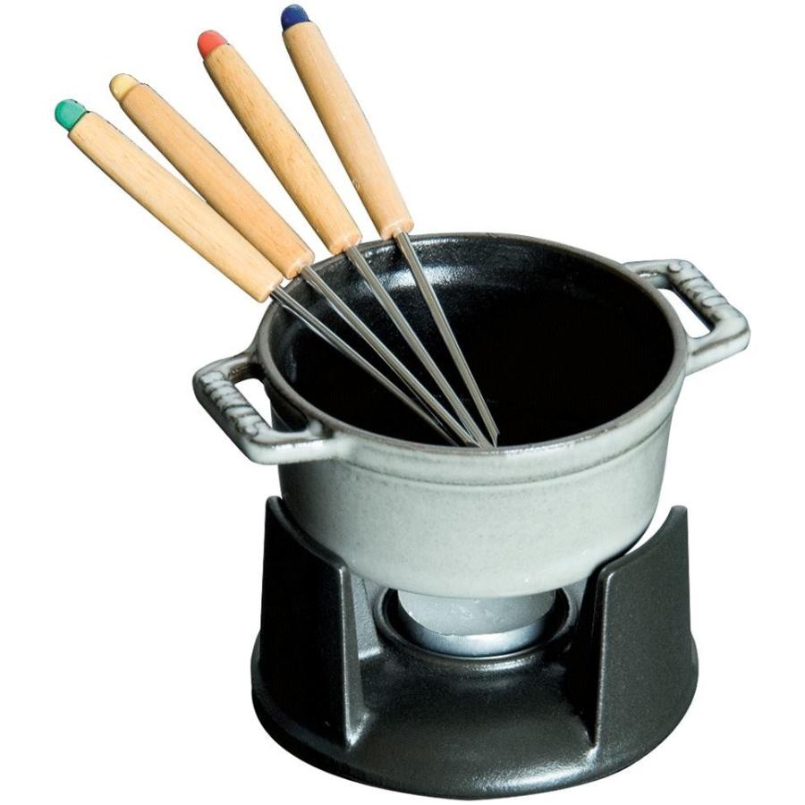 ストウブ ミニ フォンデュセット グレー 約230ml チョコ