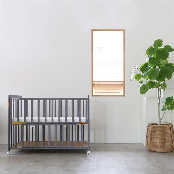 ヤトミ ベビーベッド ベビーベット 2段階調節 3色展開 収納付き