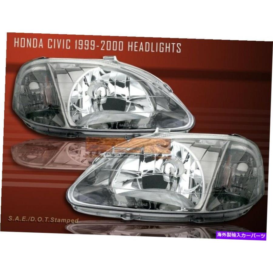 USヘッドライト ホンダシビック99-00ガンメタル2/3/4ドアヘッドライト