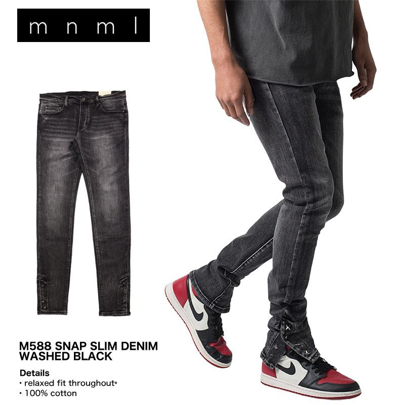 mnml（ミニマル） デニムパンツ スキニー スリム 裾ジップ Gパン