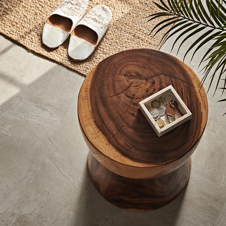 サイドテーブル 丸 無垢 スツール ウッド 椅子 木製 いす 天然木