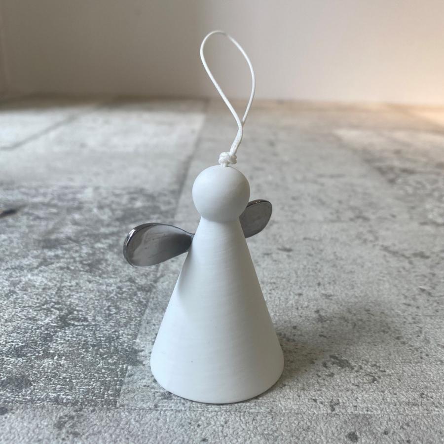 エンジェル Bell angel silver wings 天使の陶器 鈴 音のなる置物 天使