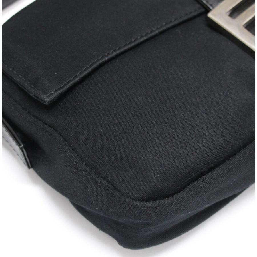 フェンディ FENDI マンマバケット ショルダーバッグ サテン 黒 【72625